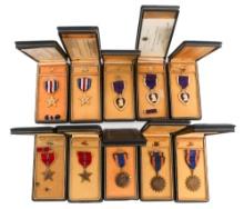 WWII - COLD WAR US ARMY MEDALS WITH COFFIN CASES