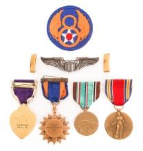 WWII USAAF 352nd BOMB SQ KIA NAMED MEDAL GROUP