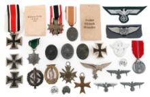 WWII GERMAN IRON CROSS, BADGES, MEDALS & INSIGNIA