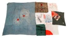 POST WWII OCCUPATION JAPANESE FLAG, ARMBAND & BAGS