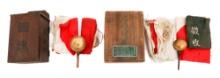 WWII JAPANESE NATIONAL & GOOD LUCK FLAGS WITH BOX