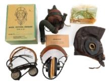 WWII USAAF TYPE A-14 MASK, A-11 HELMET & HEADSETS