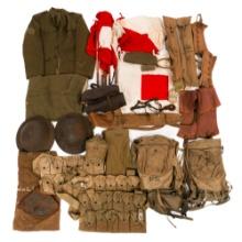 WWI US ARMY M1917 HELMET SHELLS & FIELD GEAR