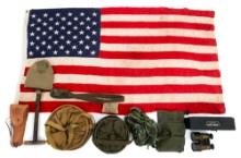 WWII - VIETNAM WAR US FIELD GEAR & 50 STAR FLAG