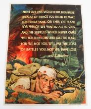 WWII "AND IF OUR LINES SHOULD FORM" SIGNED POSTER