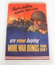 WWII US "THEY'RE FIGHTING HARDER THAN EVER" POSTER