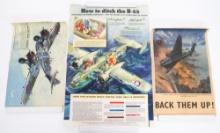 WWII US & UK AIRPLANE DIAGRAM & HOMEFRONT POSTER