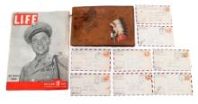 WWII US ARMY SOLDIER'S LETTERS, ALBUM & MAGAZINE