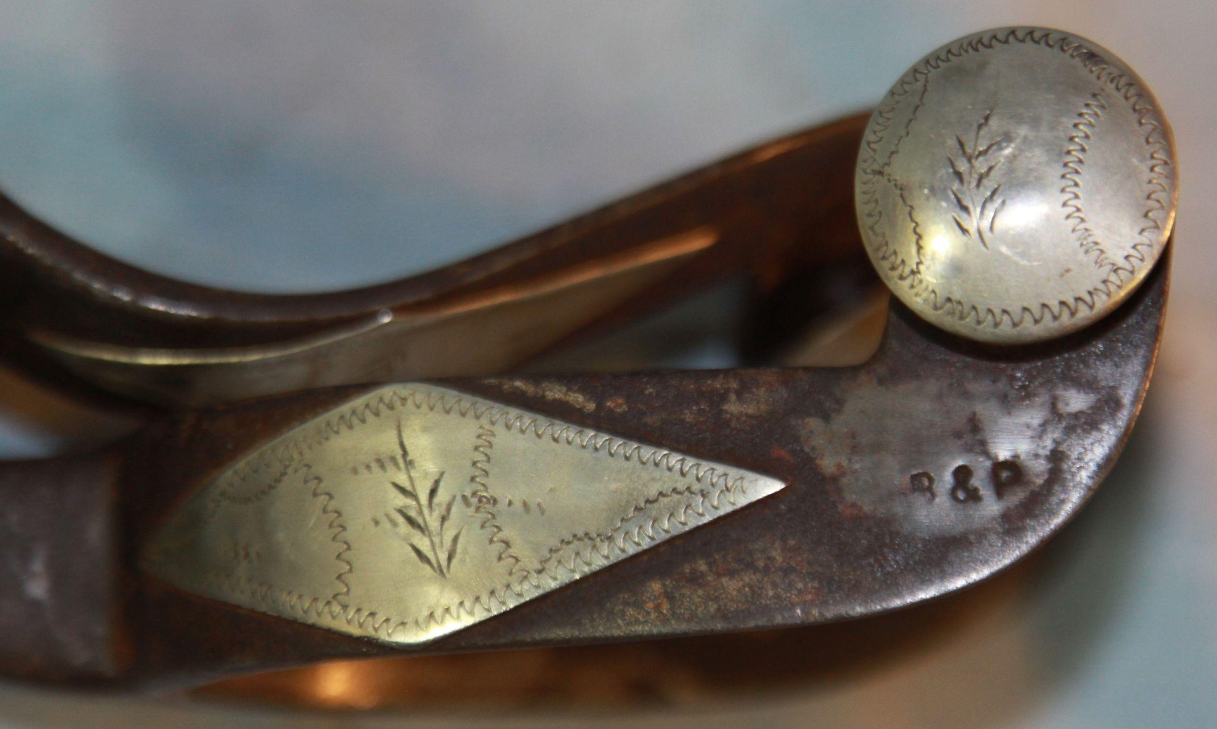 Kelly Bros/Parker silver mtd spurs & Buermann Daisy long shanked spurs