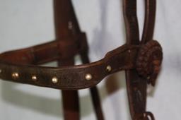 Al Furstnow bridle w/bit and unmarked basket stamped headstall
