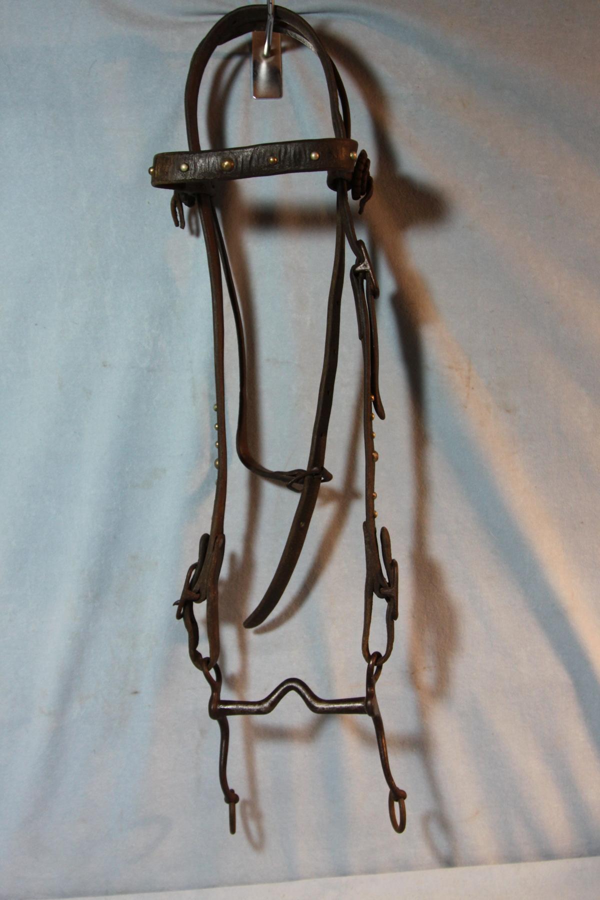 Al Furstnow bridle w/bit and unmarked basket stamped headstall