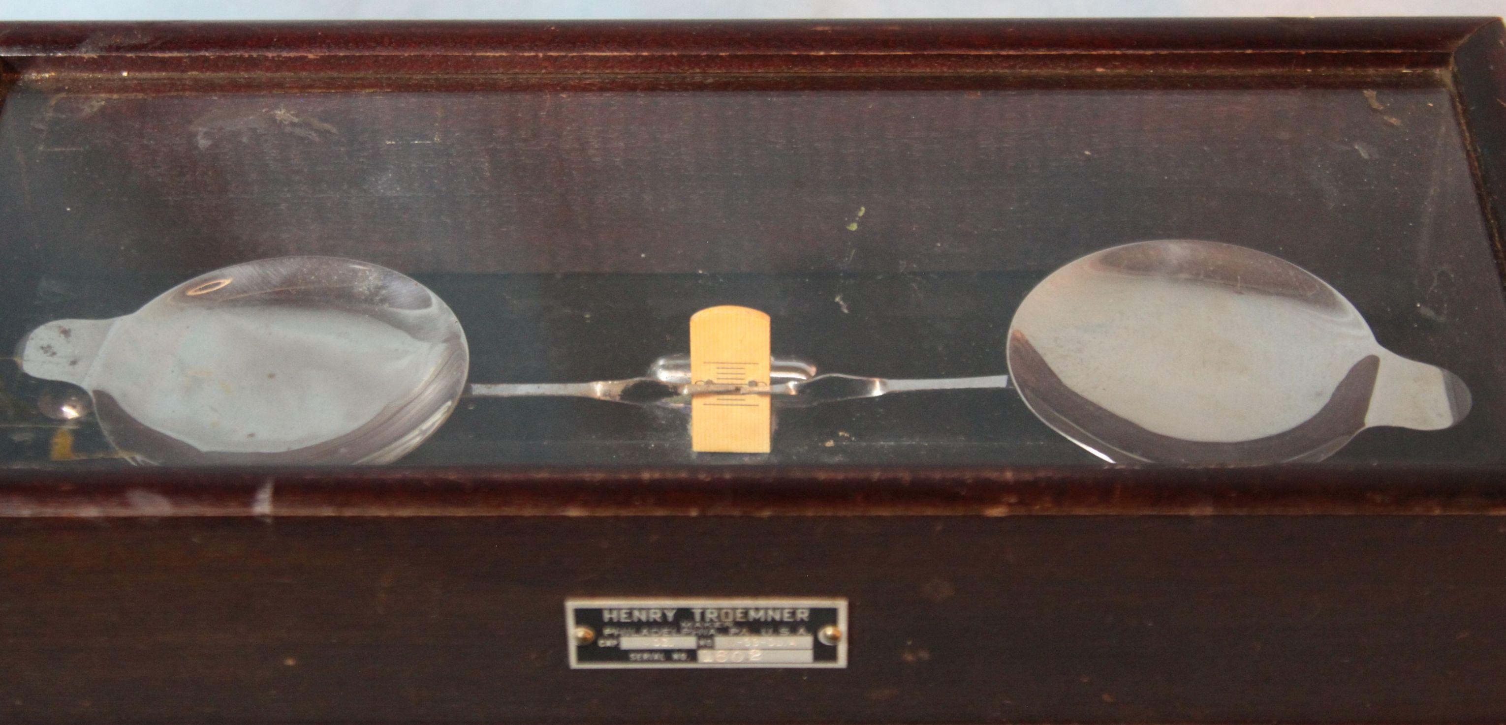 Henry Troemner gold or apothecary scale in wooden case