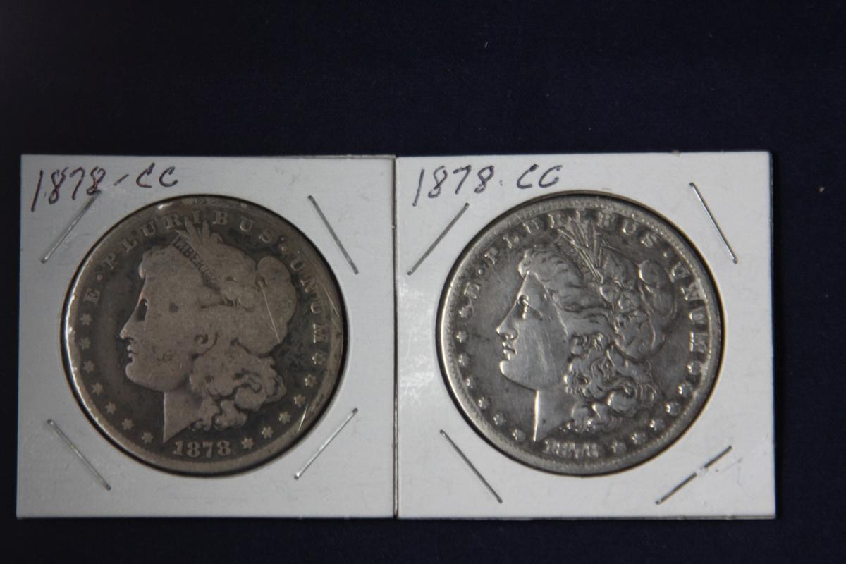 2 Morgan dollars: 1878 CC