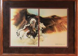 Bev Doolittle print, Rushing War Eagle, 1980