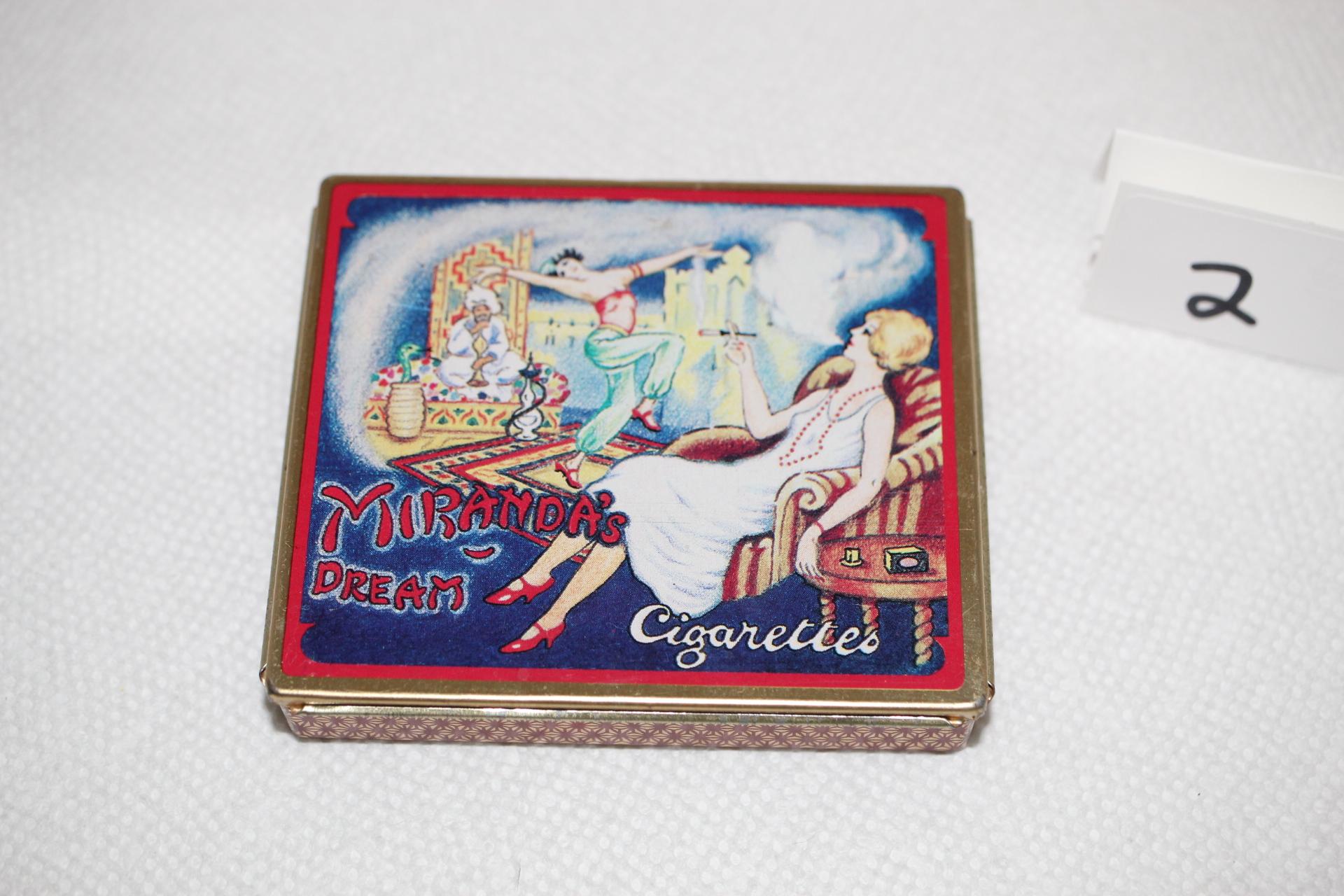 Miranda's Dream Cigarette Tin, 1980, Dodo Designs, Made In England, 3 1/2" x 3"