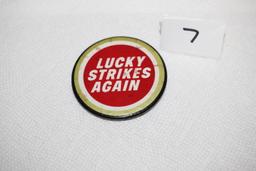 Lucky Strikes Again Pin, Metal, 2 1/2" round
