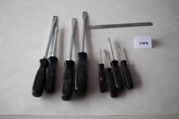 Assorted Snap On Screw Drivers & Ruler Gauge