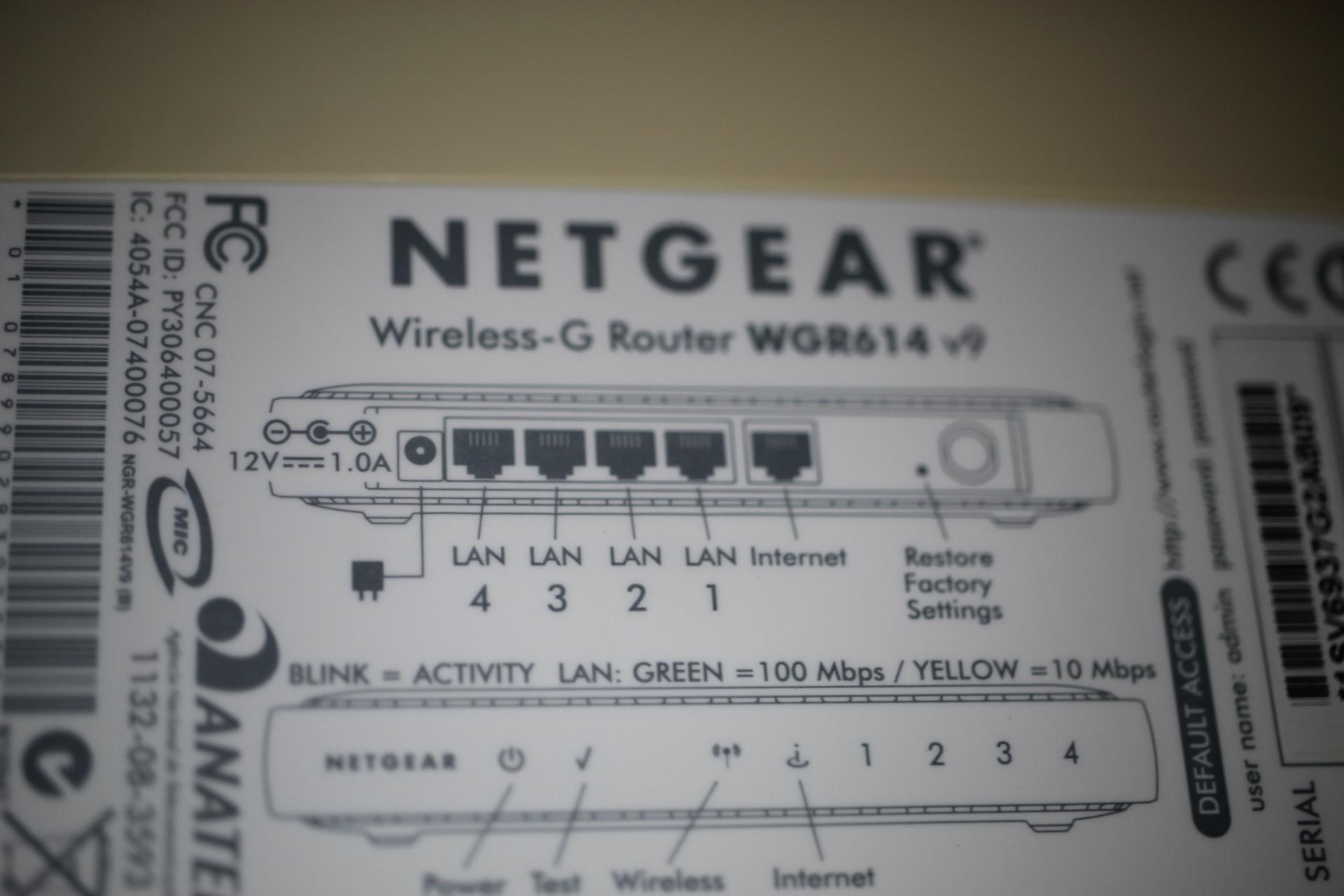 Netgear Wireless-G Router, WGR614, v9