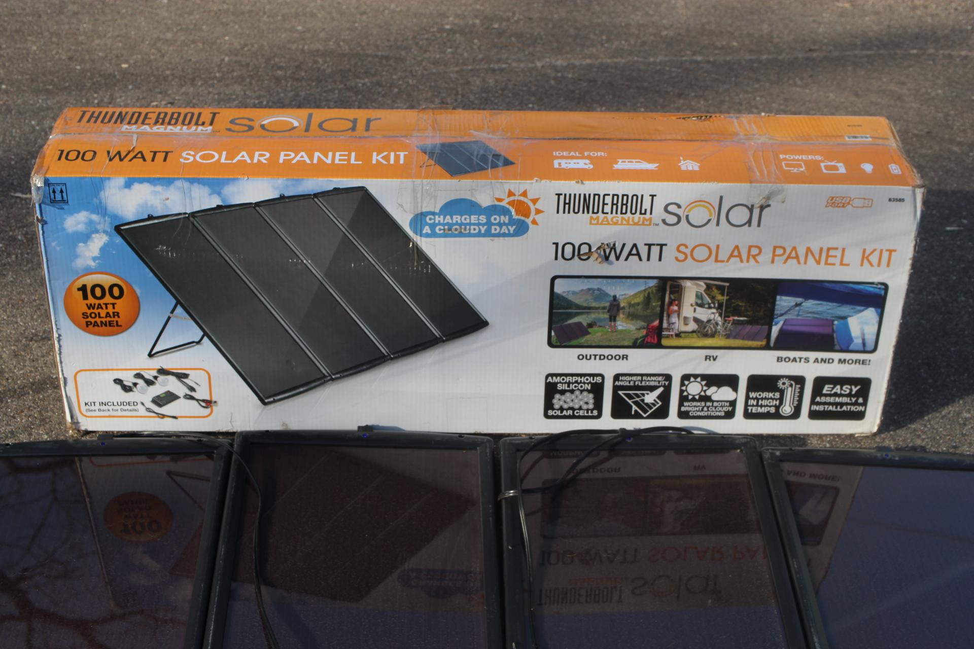 Solar Panel Kit, 100 Watt, Thunder Bolt Magnum, #63585, Please See Pictures For Dimensions