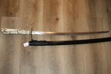 Sword & Sheath, 37 1/2"L, Blade 27"-44D Stainless, Handle 10"