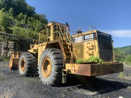 1996 CATERPILLAR 992D WHEEL LOADER, ARTICULATING, 4WD, 14 YARD LOADER BUCKET WITH TEETH, 45/65R45