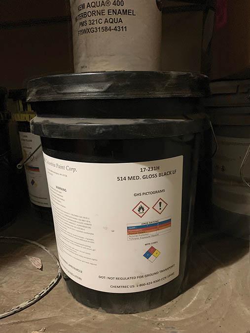 STEEL CABINET AND CONTENTS OF COLUMBIA PAINT CORP ASSORTED PAINT