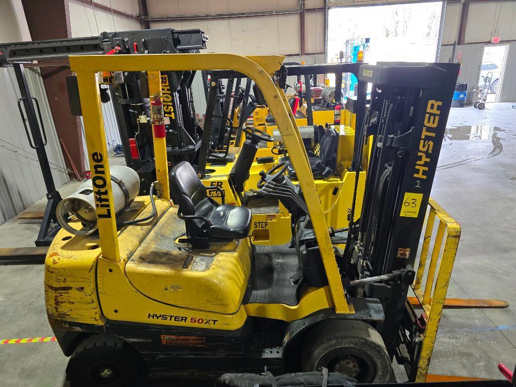 2018 Hyster H50XT 5,000 LB. Forklift, S/N A380V06798S, 195" Lift Height, Solid Cushion Tires,
