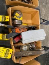 (3) Boxes of Tape Measures, Wire Brush Wheels, Terminal Cleaners, Files, & Misc.
