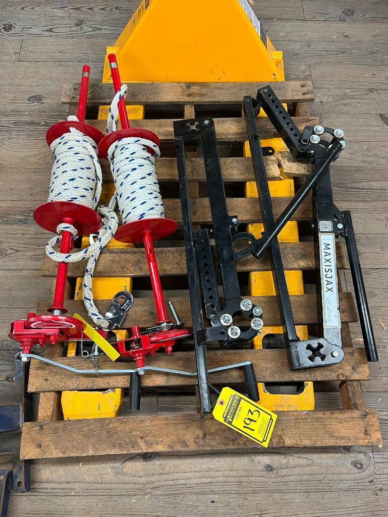 Maxisjax Reel Stand & Rope Reels, 3,000 LB. Capacity