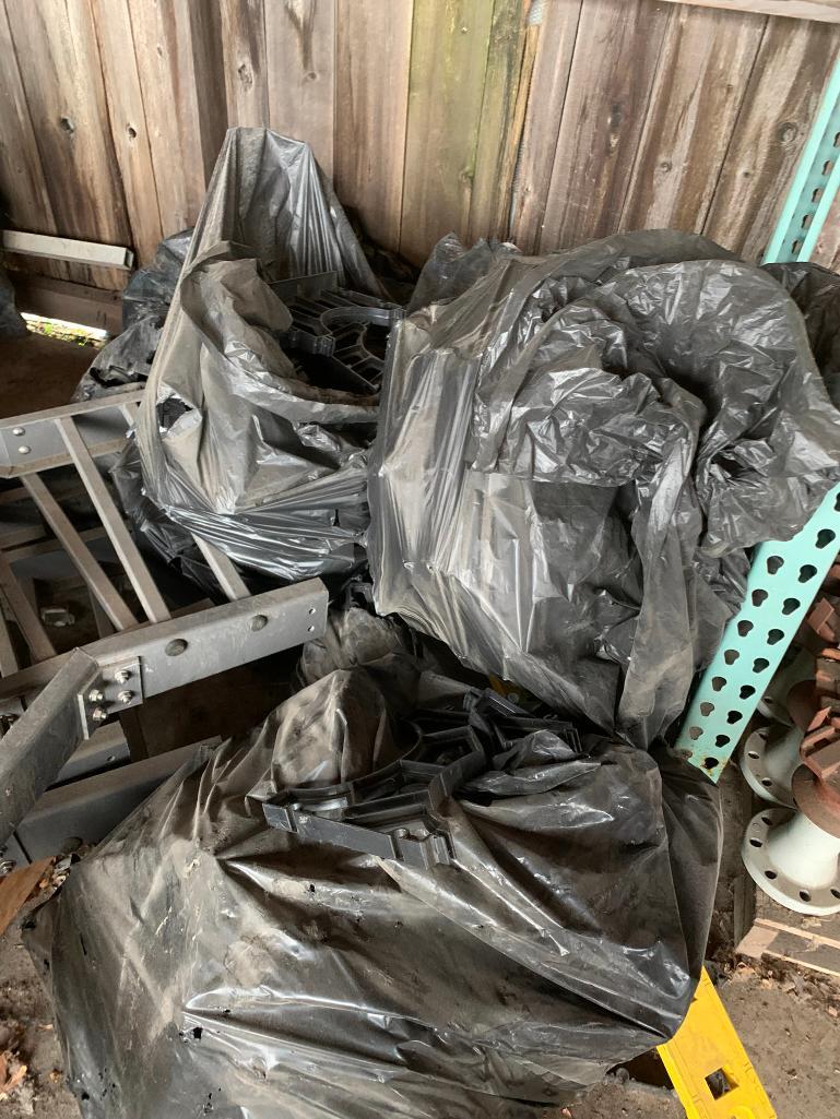 Frames, Bags of Pipe Risers, (2) Pallets of Assorted Hardware