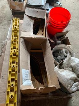 Frames, Bags of Pipe Risers, (2) Pallets of Assorted Hardware