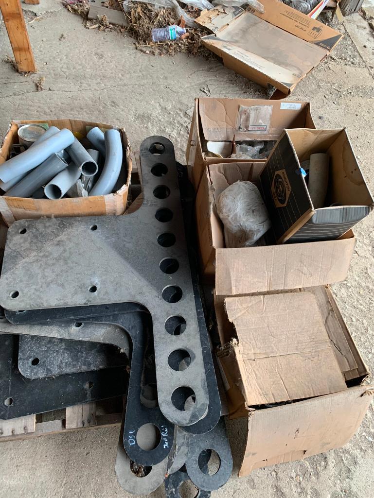 Frames, Bags of Pipe Risers, (2) Pallets of Assorted Hardware