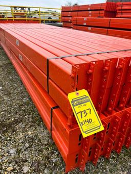 (140x) Teardrop Pallet Rack Step Beams, 144" X 4' ($70 Loading fee will be added to Buyer's invoice)