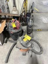 (1) Ridgid 6-Gallon Vac, (1) 14-Gallon Shop-Vac, (1) Hoover Vacuum