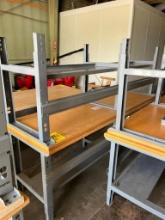 (2) Uline Wood Top Workbenches, Adjustable Height, 8' X 30" ($20 Loading fee will be added to