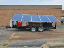 DC Solar Tandem Axle Solar Charging Generator Trailer Unit, Twin Articulating 5-Panel Renes la Solar