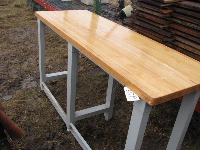 Maple top Work Table with metal legs