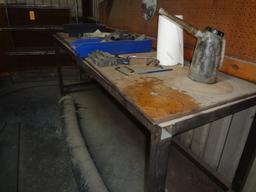 (2) Metal Worktable and contents