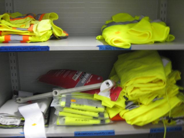New Tapes ponchos gloves snips safety vests