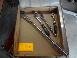 (4) Snap-on 1/2" to 1/4" Drive Ratchets Swivel Head