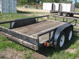 Tandem Axle 12' Bumper pull trailer Wheels 5"x4-1/4" Has Title