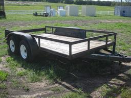 Tandem Axle 12' Bumper pull trailer Wheels 5"x4-1/4" Has Title