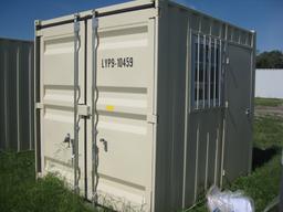 9' New Office Container with Double End Doors and Personnel Side door and window