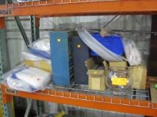 Misc parts bin,s bags, Floding work bench and blower