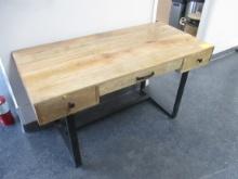 Metal Frame Wood Top Desk