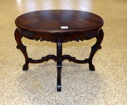 Oval Coffee Table w/Decorative lets & Inlaid Top