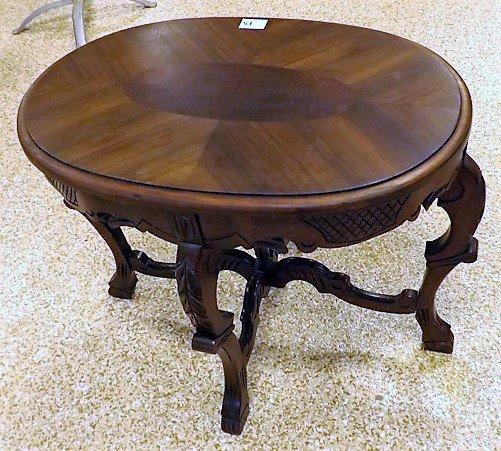 Oval Coffee Table w/Decorative lets & Inlaid Top