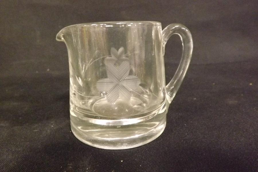 Glass Cruets (2) & Sugar/Creamer set