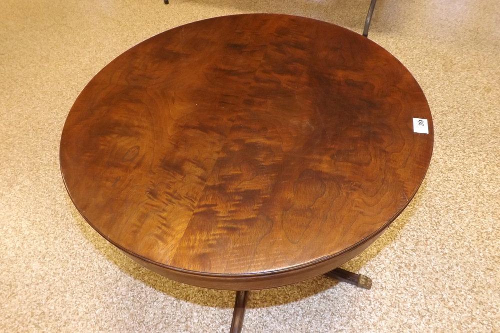 Duncan Phyfe Style Round Table w/Brass Claw Feet