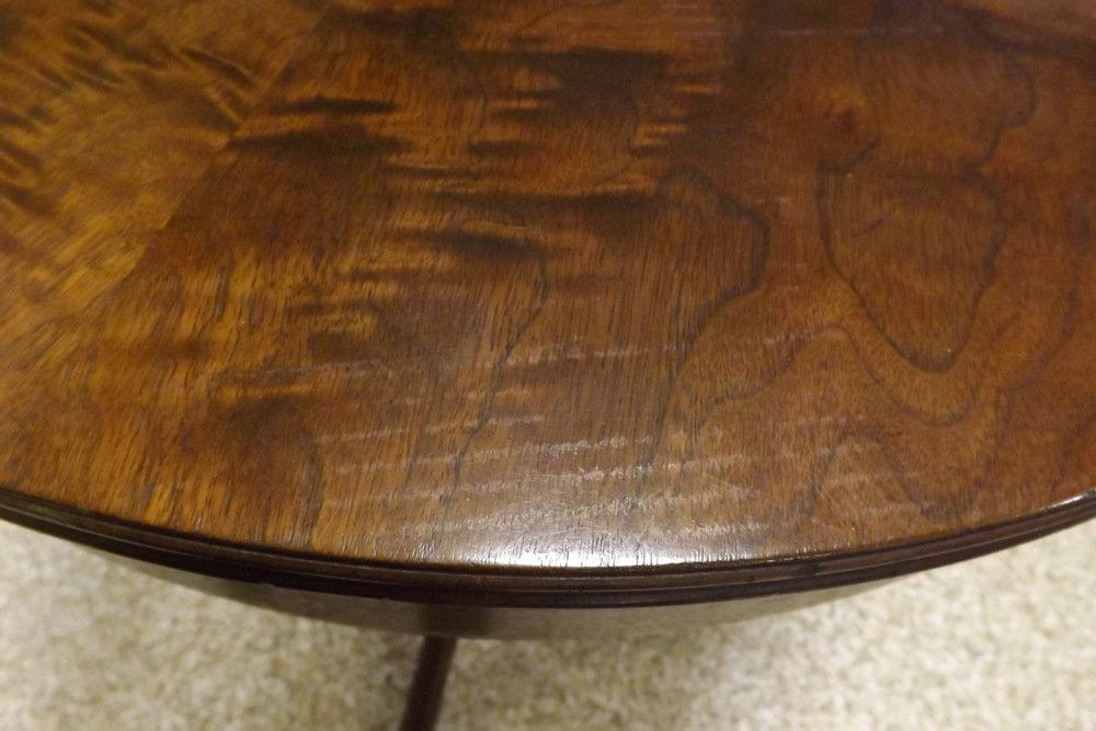 Duncan Phyfe Style Round Table w/Brass Claw Feet
